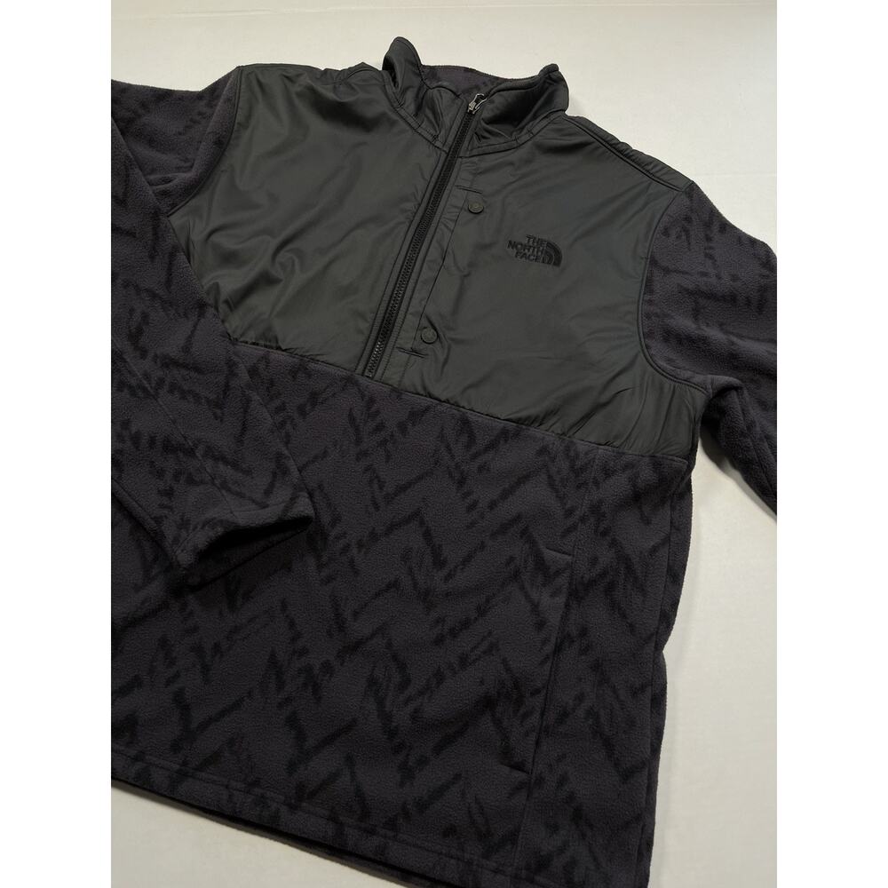 The North Face Men’s XL Hybrid Fleece Half Zip Black And Gray